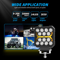 Luz de Trabajo LED Espumoso de 4 Pulgadas y 12V, Luz Estroboscópica con Haz de Luz Amarillo, DRL para Camioneta, Barco, 4x4, ATV, SUV, Coche, Todoterreno, Faro Auxiliar