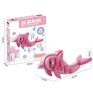 Hot Bán Đại Dương Mô Hình Động Vật Câu Đố Đồ Chơi Hai Màu Sắc EVA Bọt Tự Làm Lắp Ráp 3D Cá Heo Trò Chơi Ghép Hình Câu Đố Trò Chơi Cho Trẻ Em - Product Image 4