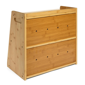 Caja de Almacenamiento de Pan de Bambú de Doble Capa, Gabinete de Cocina de Madera para Alimentos, Conservación de Frescura, a Prueba de Polvo - Product Image 1