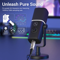 Microphone Dynamique RVB USB XLR avec Support PC, Modèle AM8 ZTT32