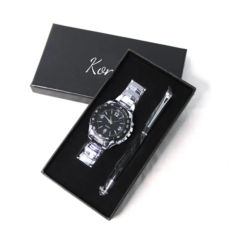 Prachtige Minimalistische Business 2 Delige Set Pen Mens Roestvrij Staal Horloges Heren Horloge Gift Set