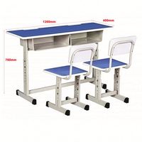 Ensemble bureau et chaise ergonomiques réglables en hauteur pour étudiants avec dossier solide pour salle de classe
