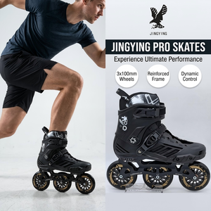 Patins à roulettes à trois roues pour adultes, pour la course en ligne sur route/piste - Product Image 1