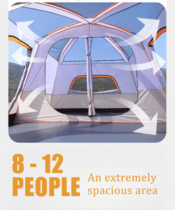 Tente de <span class=keywords><strong>camping</strong></span> imperméable d'extérieur en Oxford et fibre de verre, deux chambres, un salon, pour plusieurs <span class=keywords><strong>personnes</strong></span>, vie en plein air, <span class=keywords><strong>camping</strong></span> - Product Image 3