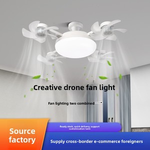 Cross-Biên Giới LED Sáng Tạo E27 Tích Hợp Quạt Trần Ánh Sáng Im Lặng Thay Đổi Độ Sáng Với Điều Khiển Từ Xa Cho Phòng Khách & Phòng Ngủ - Product Image 2