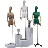 Mannequin Torse Féminin Moderne Réglable, Forme de Robe Colorée, Mannequin Demi-Corps Recouvert de Tissu avec Support Métallique pour Présentation de Vêtements