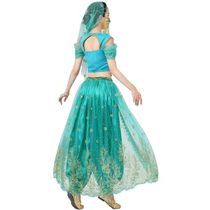 Costume de danse du ventre pour spectacle, déguisement de princesse Jasmine pour Halloween, tenue COS, costume d'anime pour femme adulte, ensemble Aladdin - Product Image 3