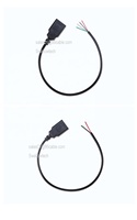 Personnalisé 22awg Veste en nylon USB 2.0 Type a Mâle à Femelle Queue de cochon Câble d'extrémité nue Étain USB Data Power Charge Câbles électroniques