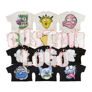 Streetwear Boxy Lourd de Haute Qualité Graphique de Luxe Imprimé T-shirt Court Surdimensionné en Coton pour Hommes T-shirts Personnalisés avec Logo - Product Image 3