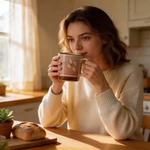 Tazas de Café de Porcelana con Impresión Personalizada de la Marca HARVIT, Taza de Té de Gres Esmaltado, Diseño de Flores Pintadas a Mano, Origen Henan - Product Image 4