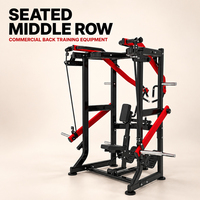 Machine à ramer assise avec support pectoral, poignées multi-grip et résistance à charge de plaques pour salles de sport commerciales