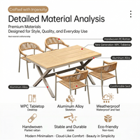 Ensemble de salle à manger extérieur moderne en aluminium Meiqi, imperméable, écologique, durable, anti-corrosion, chaises et table pour hôtel, jardin, cour