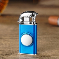 Briquet à tête de dragon en métal Torch Flame Dual Flame Rechargeable Spin Fidget Briquet