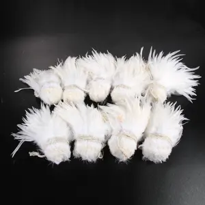 Wholesale Price 15-20cm Pure White Rooster Saddle Strung Feathers Coque Neck Feathers For Fly Tying Fishing DIY Crafts