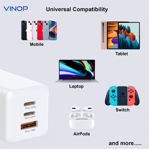 Chargeur rapide GaN Tech 65W à vente rapide avec 2 ports USB-C et 1 port USB-A, prise US, pour <span class=keywords><strong>iPhone</strong></span> et Samsung - Product Image 2