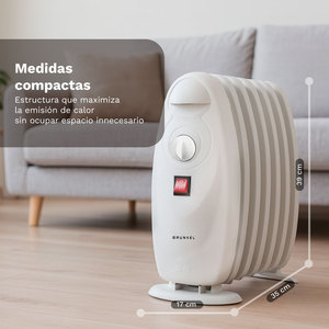 Radiateur électrique à huile Grunkel 800W blanc, chauffage portable pour la maison et le bureau - Product Image 3