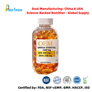 שמן דגים אומגה <span class=keywords><strong>3</strong></span> סופטג'לס מזוקק מולקולרי בעל עוצמה גבוהה <span class=keywords><strong>EPA</strong></span> <span class=keywords><strong>DHA</strong></span> מוסמך חלאל מותג פרטי OEM - Product Image 1