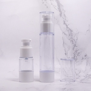 Vente en gros de flacons pompe sans air en plastique transparent pour cosmétiques, soins de la peau, lotion, crème, sérum, 1,7 oz (50 ml) - Product Image 3