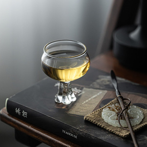 Tasse à thé en verre Guanlan, tasse maîtresse sur pied en borosilicate, petite tasse à vin, ensemble de thé Kung Fu personnel - Product Image 3