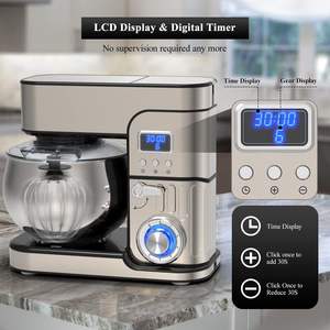 Robot de Cocina, Amasadora de Masa para Pasteles, Tazón Mezclador de Acero Inoxidable, Batidora de Pedestal con Picadora de Carne y Licuadora - Product Image 6