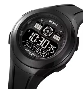 Skmei2104ラグジュアリーファッションメンズ/メンズデジタル腕時計50M防水TPUバンド素材リストバンドストップウォッチ12/24時間