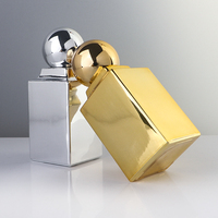 Flacon de parfum en verre électro-plaqué de luxe personnalisé de 50 ml pour emballage de parfum de luxe avec bouchon à bille en ABS