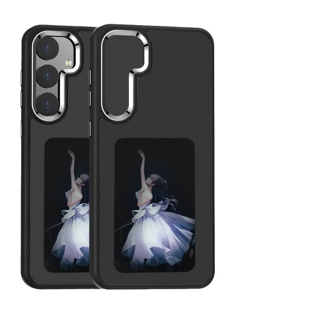 NEU Luxus NFC intelligenter E-Tinte-Bildschirm vierfarbiges Display smartes DIY-Muster Handy-Abdeckung für Samsung Galaxy S23 S24