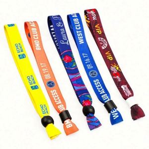 Bracelets en tissu tissé personnalisés pour festivals, respectueux de l'environnement, pour événements et fêtes, avec fermoir en plastique - Product Image 5