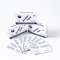 Lingettes alcoolisées en coton du fabricant, emballées individuellement, stérilisantes et désinfectantes