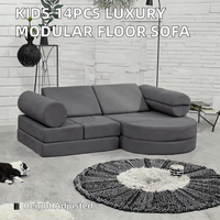 JELA Modernes Stoff-Sofa mit Verstellbarer Höhe, Aluminiumrahmen, Modulares 14-Teiliges Luxus-Sofaset für Kinder und Erwachsene, Geeignet für Kleinkinder und Hotelnutzung