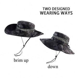 Nouveau chapeau tactique pour homme, camouflage, chapeau de pêcheur, protection solaire avec sangle de menton réglable - Product Image 6