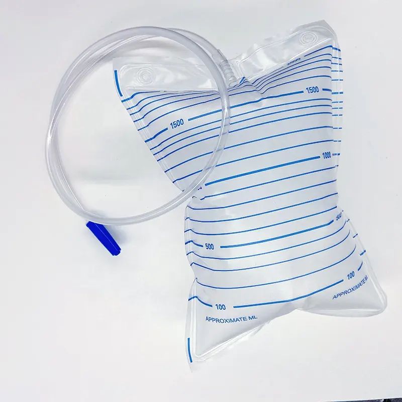 China factory price medical 2000ml plastic urine collection drainage bag for adult