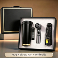 Coffret Cadeau Haut de Gamme Personnalisé : Mug Exquis 500ml, Ventilateur Portable et Mini Parapluie – Coffret Cadeau Sophistiqué pour Dirigeants 2026