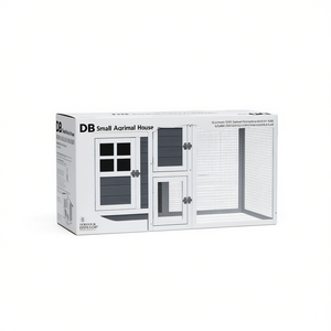 Poulailler DB pour petits animaux avec enclos de course pour l'élevage de volailles, en bois, utilisation intérieure et extérieure - Product Image 1