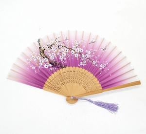 Personalized Customized Bamboo <b>Frame</b> Silk Folding Fan for Promotional Gift Fan With Tassels - Product Image 4