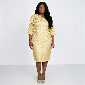 Robe de cérémonie élégante couleur or, grande taille, pour femmes, Geenlinm, robe longue tendance pour occasions spéciales - Product Image 5