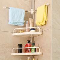 Étagère d'angle murale en acier inoxydable pour douche, résistante à la rouille, avec étagères réglables, sans perçage, pour salles de bain