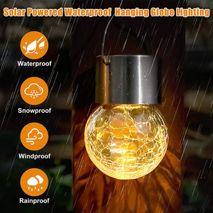 Luces solares de bolas de cristal craquelado, luces LED para exteriores, resistentes a la lluvia, iluminación de paisaje para jardín, decoración de patio - Product Image 4