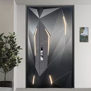 <span class=keywords><strong>Porte</strong></span> en acier de luxe SUNZION avec design sculpté 3D pour les entrées principales des maisons, villas, appartements avec éclairage LED - Product Image 2