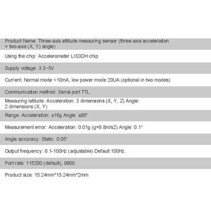 Y31N AHRS 2 3 Axis Digital Accelerometer <strong>Tilt</strong> Angle Attitude <strong>Sensor</strong> Module <strong>Inclinometer</strong> For IIC I2C 3.3V 5V Serial TTL - Product Image 4