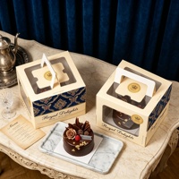 10 Zoll Geburtstags- und Hochzeits-Gästekuchenboxen Weiße Bäckerei-Verpackung Lieferboxen Bento Cupcake Geburtstagstortenbox mit Griff und Fenster