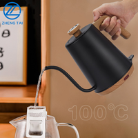 Bouilloire électrique en acier inoxydable avec contrôle de la température, 1,0 L, design moderne, cafetière de bureau, logo personnalisable, usage domestique