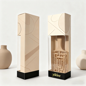 Caja de embalaje plegable personalizada con logotipo para cepillo rizador de pelo hueco y peine de cola afilada con ventana - Product Image 1