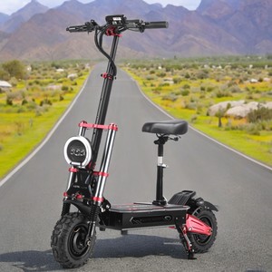 Trottinette électrique tout-terrain USA 6000W, moteur sans balais, double suspension, en alliage d'aluminium, pliable, étanche, contrôle par application, 50-70 miles d'autonomie - Product Image 1