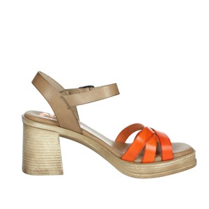 Sandali arancioni Fi2976 con tacco con plateau con chiusura a lacci Fashion Open in gomma Anti-scivoloso per la primavera estate autunno uso esterno - Product Image 4