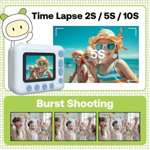 V19 Kids Instant <b>Print</b> <b>Camera</b> Thermal Inkless Photo <b>Camera</b> 1080P Video 2.4 Inch Screen Filter Toy Selfie <b>Camera</b> Gift - Product Image 4
