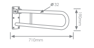 Main courante de toilette en acier inoxydable en forme de U Flip-Up Salle de bain Barre d'appui pliante Handicap Sécurité Hôpital Douche Utilisation Pliable