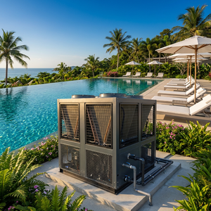 Pompe à chaleur pour piscine, air-eau, onduleur, chauffage et refroidissement, 9-229 kW, COP 5.6, échangeur de chaleur en titane, écologique, faible bruit, WiFi - Product Image 1