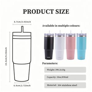20oz 30oz Custom Thermal Auto Stainless Steel Car Mug Tumbler Insulated Travel Tea Mug With Lid and <b>Straw</b> - Product Image 2