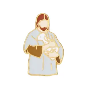 Customized Religion Jesus Believer Fans High Quality Gold Plating Soft Enamel Zinc Alloy and Iron Lapel Pins Gifts Pins Brooch